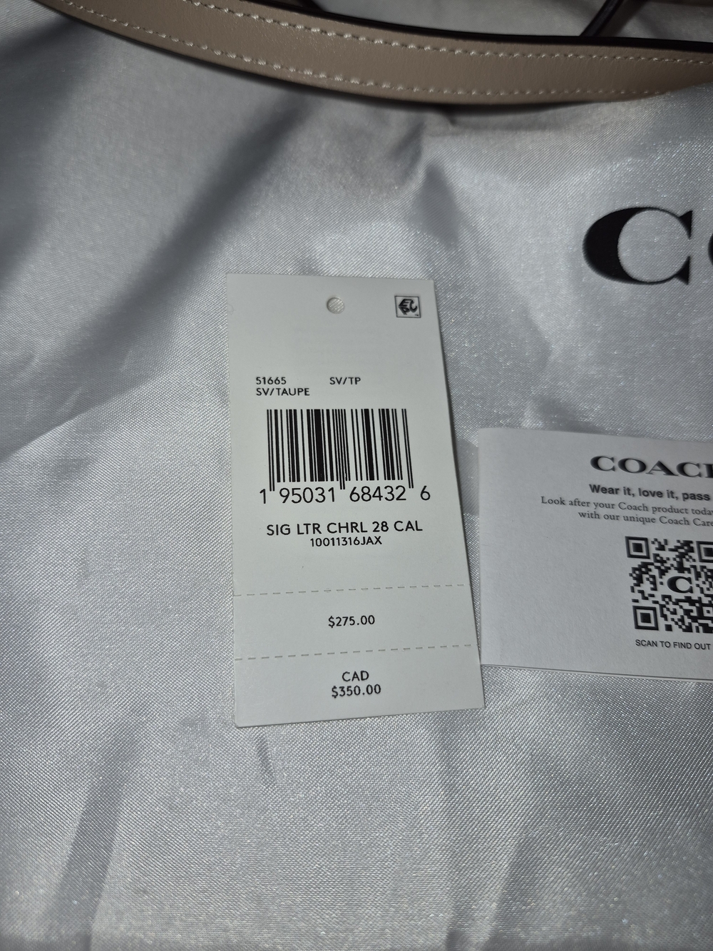 Coach Charlie Carryall 28 Taupe Crossbody/Shoulder With Dust Bag - Picture 3 of 5